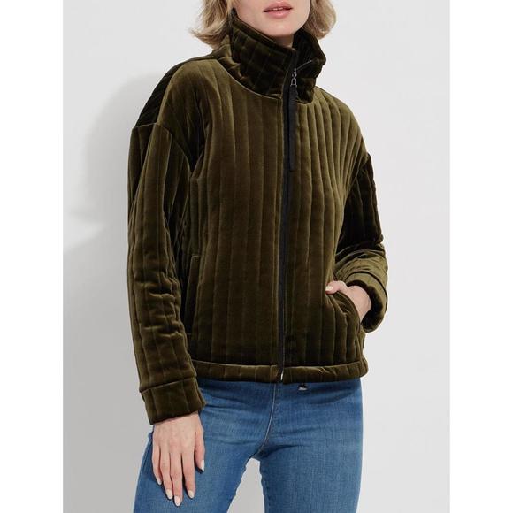 NEW LYSSE shea quilted velvet jacket in green meadow - Picture 1 of 3